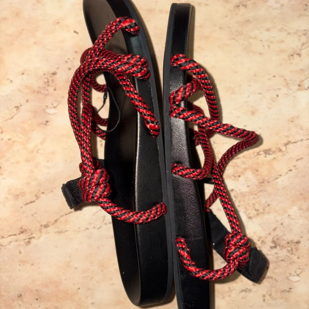Black and Red Women's Sandals - Picture 2 of 3
